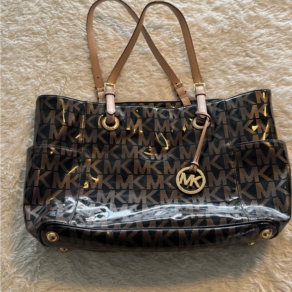 Michael Kors Black and Brown Tote Bag - Picture 2 of 4